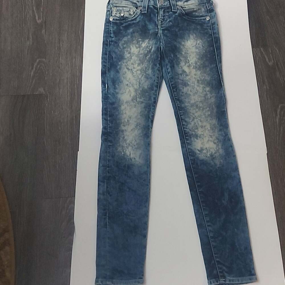 True Religion Bleached Skinny Jean 25 Casual Boho Grunge Festival Hippie Street